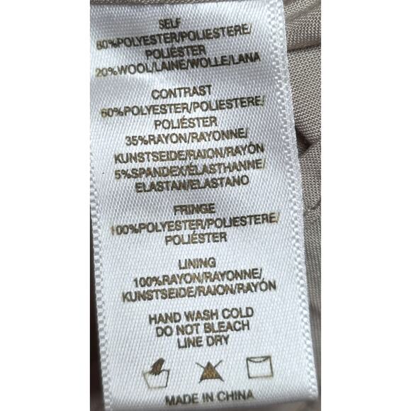 Sunday In Brooklyn Womens Med Metallic Gold Fringe Tank Top boho Tan Sleeveless - Picture 8 of 12